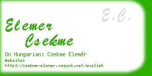 elemer csekme business card
